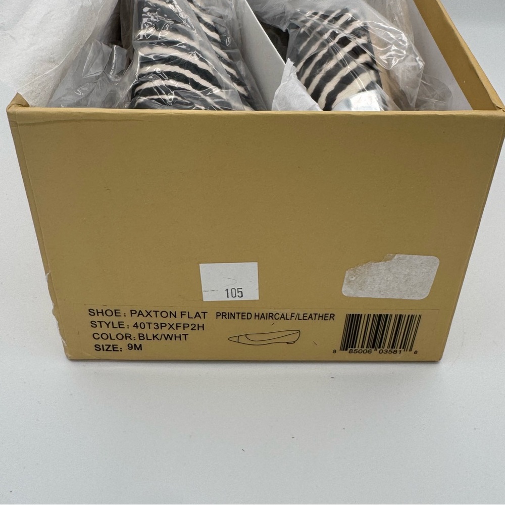 Michael Kors Paxton Leather Calf Hair Zebra Flats with Silver Tone Accents NIB - Picture 11 of 11